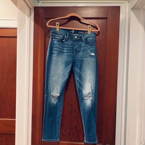 7 For All Mankind Josefina Distressed Jeans - Picture 4 of 7